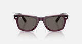 Ray-Ban Original Wayfarer RB2140 1447B1 violet op transparant roze, vooraanzicht