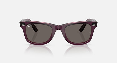 Ray-Ban Original Wayfarer RB2140 1447B1 violet op transparant roze, vooraanzicht