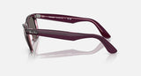 Ray-Ban Original Wayfarer RB2140 1447B1 violet op transparant roze, zijaanzicht