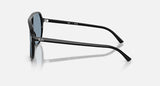 Ray-Ban Bill RB2198 901/56 zwart met blauwe glazen, zijaanzicht