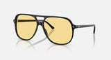 Ray-Ban Bill RB2198 901/R6 zwart met gele glazen, schuin van voren