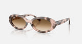 Ray-Ban RB2223 144951 opaalroze havana, schuin vooraanzicht