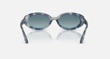 Ray-Ban RB2223 14503M opaalblauw havana, achteraanzicht