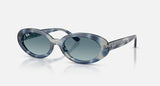 Ray-Ban RB2223 14503M opaalblauw havana, schuin vooraanzicht