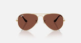 Ray-Ban Aviator RB3025 001/C5 goudkleurig met rode glazen, vooraanzicht