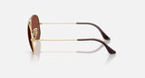 Ray-Ban Aviator RB3025 001/C5 goudkleurig met rode glazen, zijaanzicht