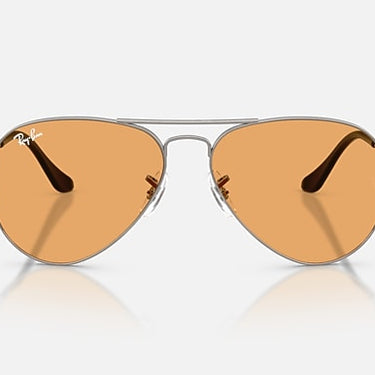 Ray-Ban Aviator RB3025 004/33 staalgrijs met oranje glazen, vooraanzicht