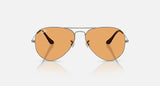 Ray-Ban Aviator RB3025 004/33 staalgrijs met oranje glazen, vooraanzicht