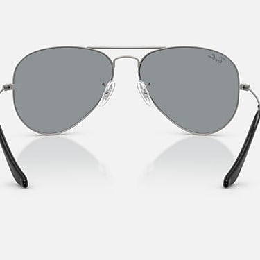 Ray-Ban Aviator RB3025 004/R5 staalgrijs met grijze glazen, achteraanzicht