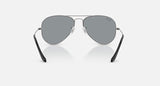 Ray-Ban Aviator RB3025 004/R5 staalgrijs met grijze glazen, achteraanzicht