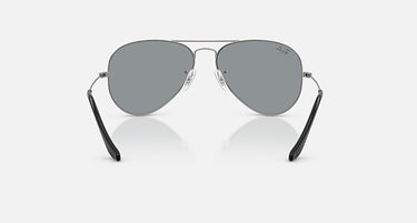 Ray-Ban Aviator RB3025 004/R5 staalgrijs met grijze glazen, achteraanzicht