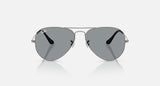 Ray-Ban Aviator RB3025 004/R5 staalgrijs met grijze glazen, vooraanzicht