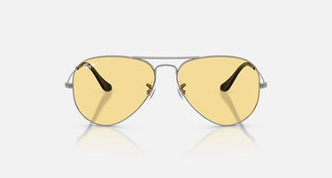 Ray-Ban Aviator RB3025 004/R6 staalgrijs met gele glazen, vooraanzicht