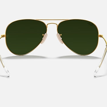 Ray-Ban Aviator RB3025 112/17 matgoud met blauwe spiegelglazen, achteraanzicht
