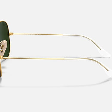 Ray-Ban Aviator RB3025 112/17 matgoud met blauwe spiegelglazen, zijaanzicht