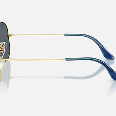 Ray-Ban Aviator RB3025 9278R5 goudkleurig met blauwe glazen, zijaanzicht