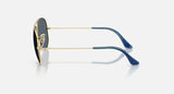 Ray-Ban Aviator RB3025 9278R5 goudkleurig met blauwe glazen, zijaanzicht