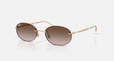 Ray-Ban RB3767 001/13 arista goud, bruin verlopend – schuin vooraanzicht