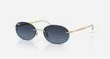 Ray-Ban RB3767 001/4C arista goud, blauw verlopend naar donkergrijs – schuin vooraanzicht