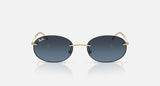 Ray-Ban RB3767 001/4C arista goud, blauw verlopend naar donkergrijs – vooraanzicht