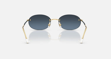 Ray-Ban RB3767 001/4C arista goud, blauw verlopend naar donkergrijs – achteraanzicht