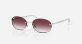 Ray-Ban RB3767 003/8H zilver, helder verlopend naar donkerviolet – schuin vooraanzicht