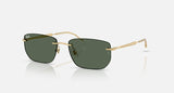 Ray-Ban RB3768 001/71 arista goud, donkergroen – schuin vooraanzicht