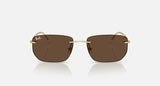 Ray-Ban RB3768 001/73 arista goud, donkerbruin – vooraanzicht