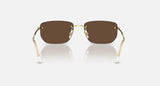 Ray-Ban RB3768 001/73 arista goud, donkerbruin – achteraanzicht