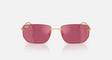 Ray-Ban RB3768 001/D0 arista goud, donkerviolet met rode spiegel – vooraanzicht