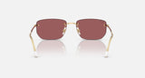Ray-Ban RB3768 001/D0 arista goud, donkerviolet met rode spiegel – achteraanzicht