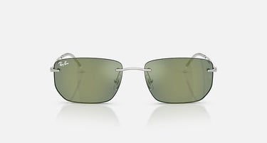 Ray-Ban RB3768 003/6R zilver, groen met groene spiegel – vooraanzicht