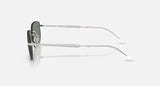 Ray-Ban RB3768 003/6R zilver, groen met groene spiegel – zijaanzicht