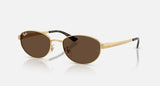 Ray-Ban RB3774D 001/73 arista goud, donkerbruin – schuin vooraanzicht