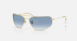 Ray-Ban RB3780 001/3F arista goud, helder verloopblauw – schuin vooraanzicht