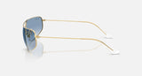 Ray-Ban RB3780 001/3F arista goud, helder verloopblauw – zijaanzicht