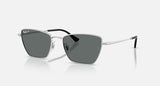 Ray-Ban RB3783 003/81 zilver, donkergrijs gepolariseerd – schuin vooraanzicht
