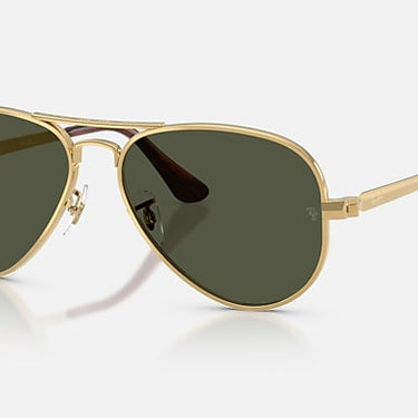 Ray-Ban Aviator Max RB3925 001/31 arista goud, glazen in groen – schuin vooraanzicht