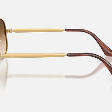 Ray-Ban Aviator Max RB3925 001/51 arista goud, glazen in bruin met kleurverloop – zijaanzicht