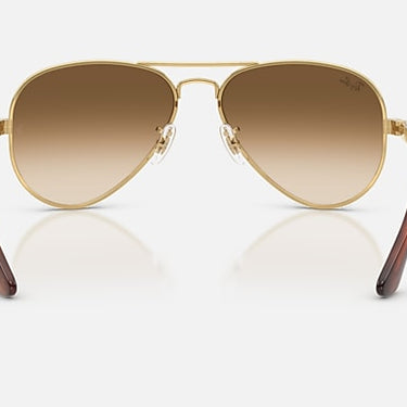 Ray-Ban Aviator Max RB3925 001/51 arista goud, glazen in bruin met kleurverloop – achteraanzicht