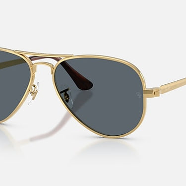 Ray-Ban Aviator Max RB3925 001/R5 arista goud, glazen in blauw – schuin vooraanzicht