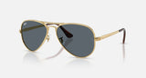 Ray-Ban Aviator Max RB3925 001/R5 arista goud, glazen in blauw – schuin vooraanzicht