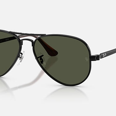Ray-Ban Aviator Max RB3925 002/31 zwart, glazen in groen – schuin vooraanzicht