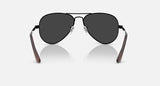 Ray-Ban Aviator Max RB3925 002/48 zwart, glazen in donkergrijs gepolariseerd – achteraanzicht