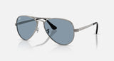 Ray-Ban Aviator Max Summer Capsule RB3925 004/56 staalgrijs, glazen in blauw – schuin vooraanzicht