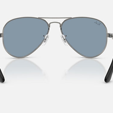 Ray-Ban Aviator Max Summer Capsule RB3925 004/56 staalgrijs, glazen in blauw – achteraanzicht