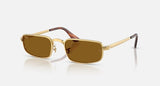 Ray-Ban RB3927 by A$AP Rocky 001/33 arista goud, glazen in bruin – schuin vooraanzicht
