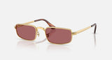 Ray-Ban RB3927 by A$AP Rocky 001/AF arista goud, glazen in paars gepolariseerd – schuin vooraanzicht