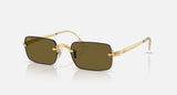 Ray-Ban RB3928 by A$AP Rocky 001/73 arista goud, glazen in donkerbruin – schuin vooraanzicht