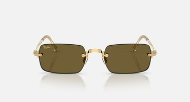 Ray-Ban RB3928 by A$AP Rocky 001/73 arista goud, glazen in donkerbruin – vooraanzicht